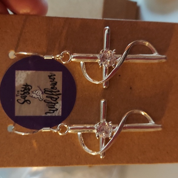 Sterling Silver Cross Earrings - Picture 3 of 5
